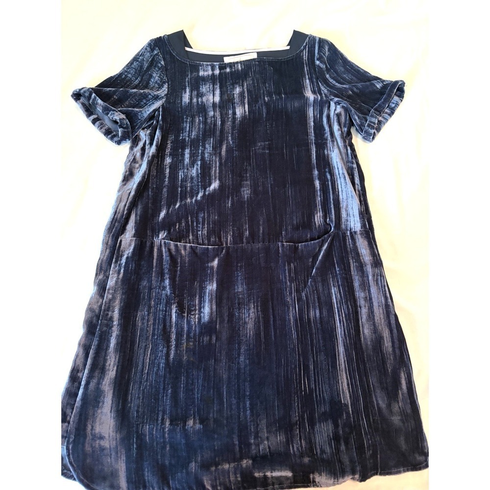 Velour‎ dress size Small Blue Shift pockets